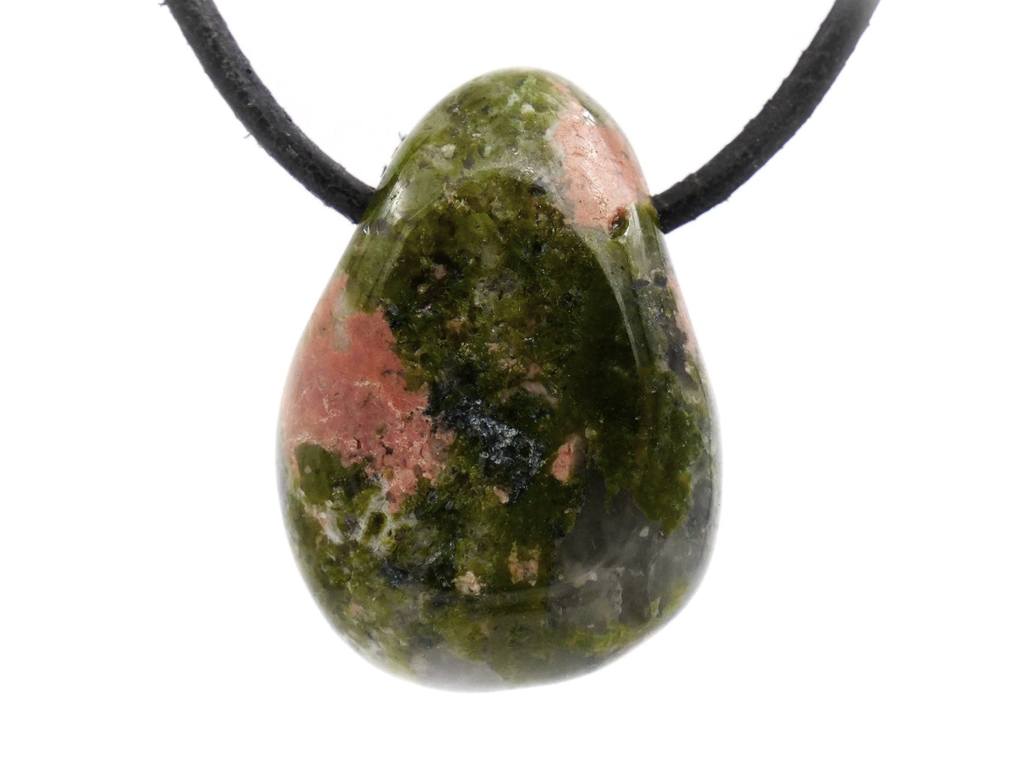 Épidote unakite - Pendentif pierre percée