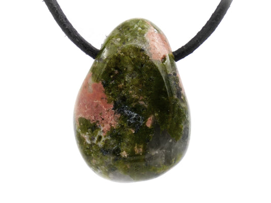 Épidote unakite - Pendentif pierre percée
