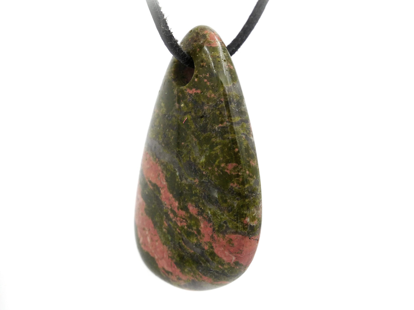 Épidote unakite - Pendentif pierre percée