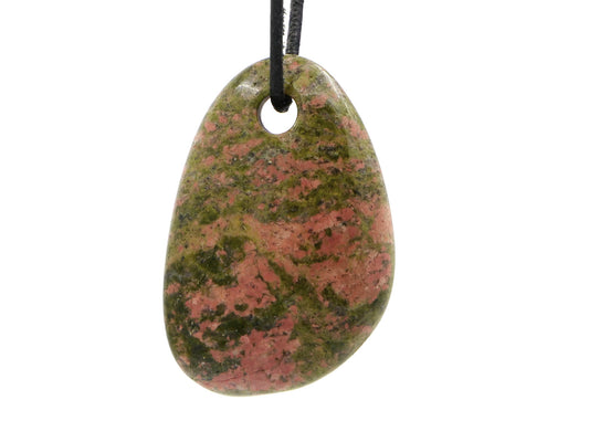 Épidote unakite - Pendentif pierre percée