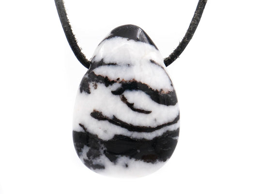 Marbre zébré (jaspe zébré) - Pendentif pierre percée