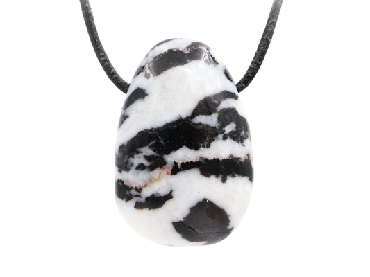 Marbre zébré (jaspe zébré) - Pendentif pierre percée