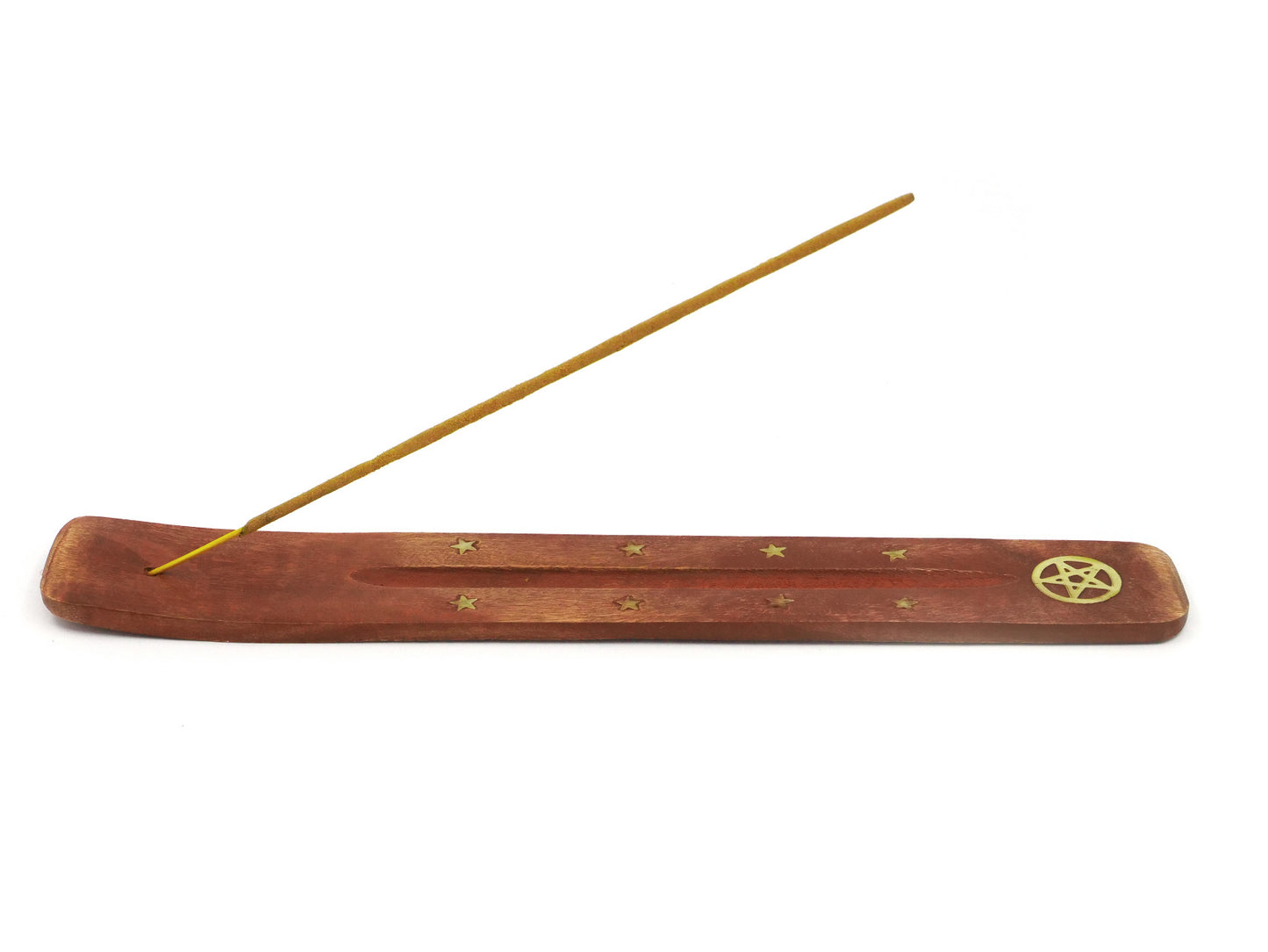 Porte-encens bois de manguier et laiton - Étoile