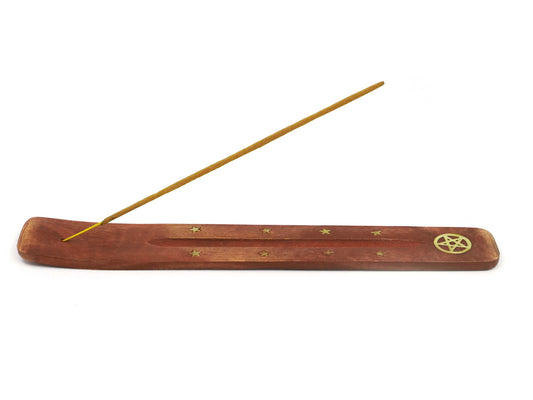 Porte-encens bois de manguier et laiton - Étoile