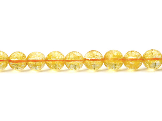 Citrine d'or (améthyste chauffée) - perles 8 mm