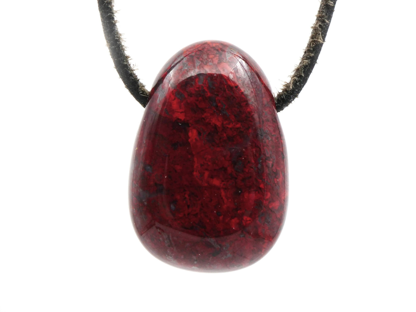 Jaspe brèche - Pendentif pierre percée