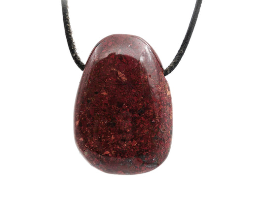 Jaspe brèche - Pendentif pierre percée