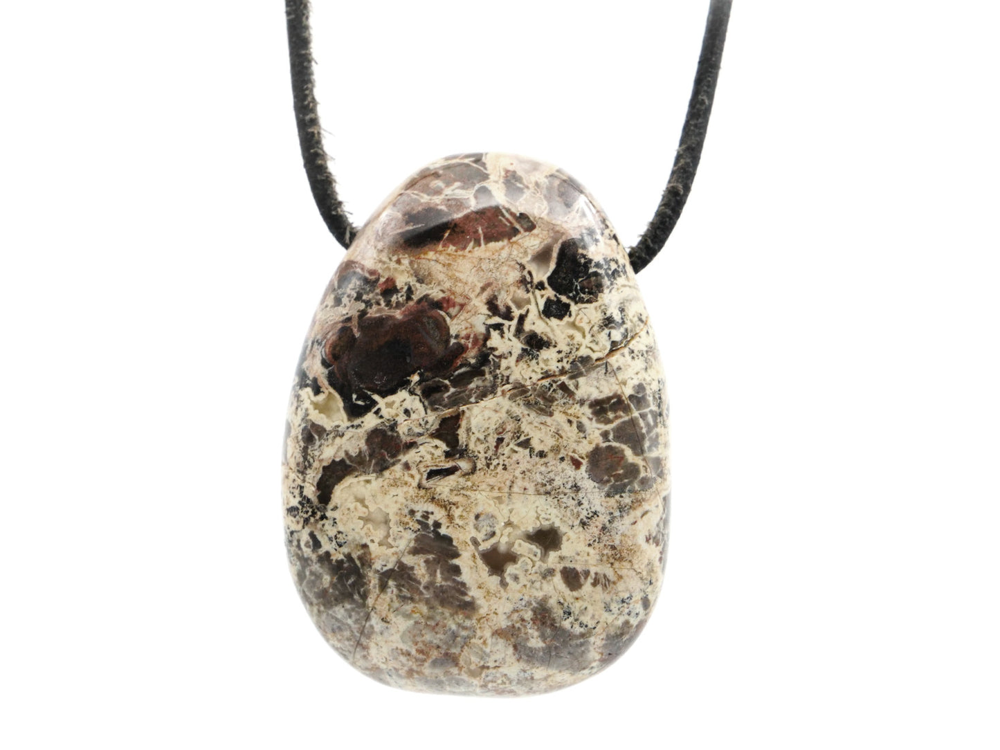 Jaspe brèche - Pendentif pierre percée