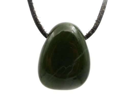 Serpentine "jade du canada" - Pendentif pierre percée