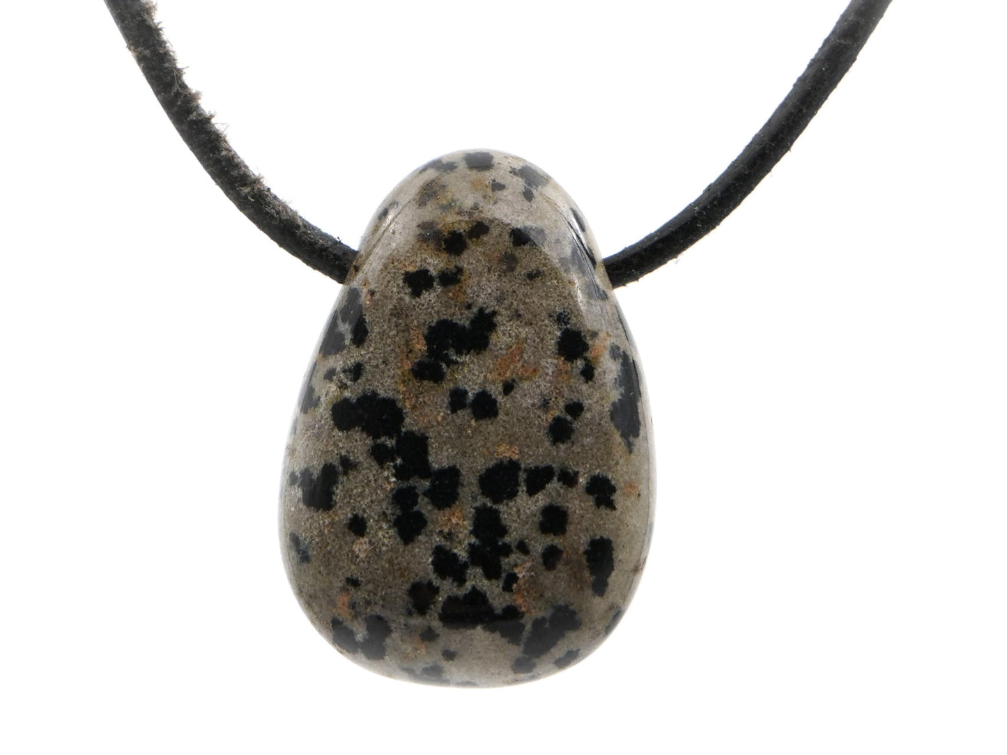 Jaspe dalmatien (aplite / porphyrite)  - Pendentif pierre percée
