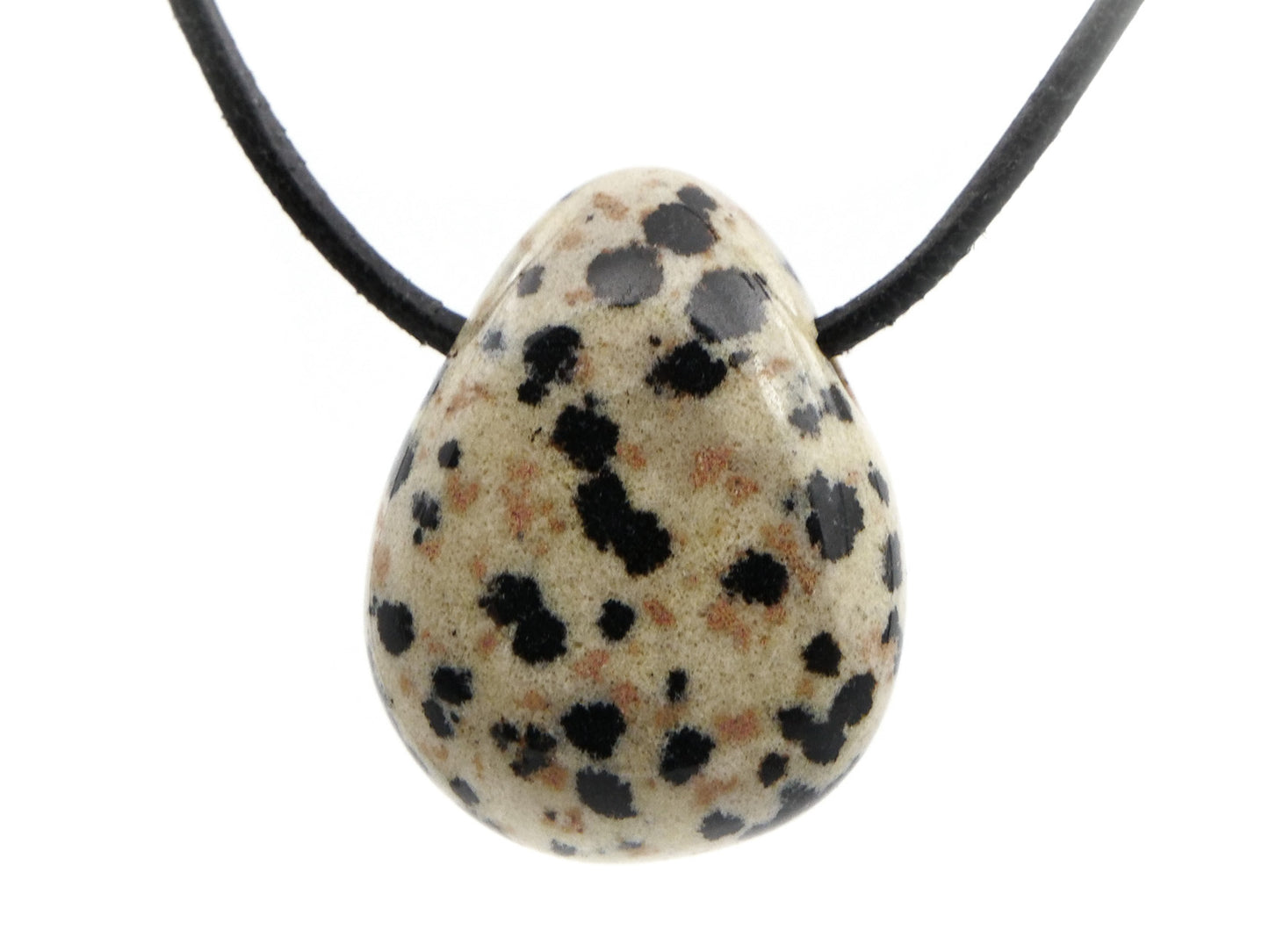 Jaspe dalmatien (aplite / porphyrite)  - Pendentif pierre percée