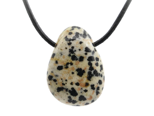 Jaspe dalmatien (aplite / porphyrite)  - Pendentif pierre percée