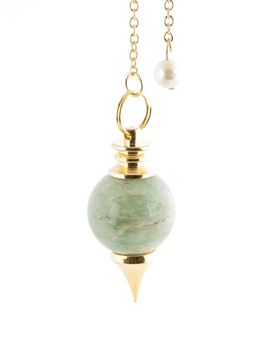Aventurine verte - Pendule en pierre fine et laiton