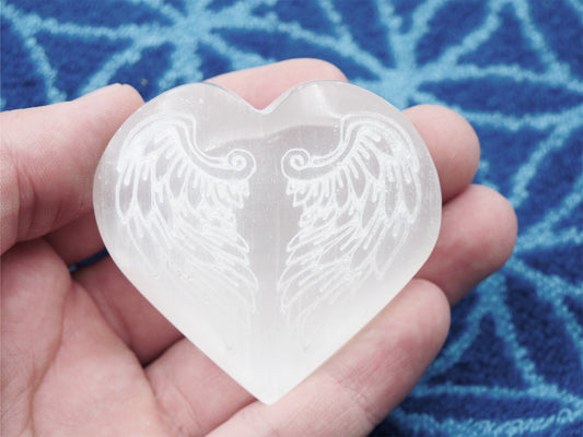 Coeur en sélénite - Ailes