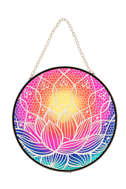 Vitrail décoratif fleur de lotus