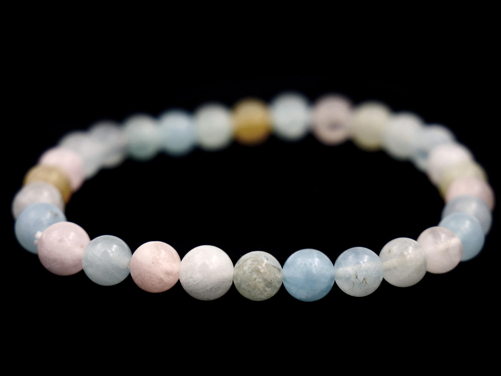 Bracelet en morganite et aigue-marine - 6mm