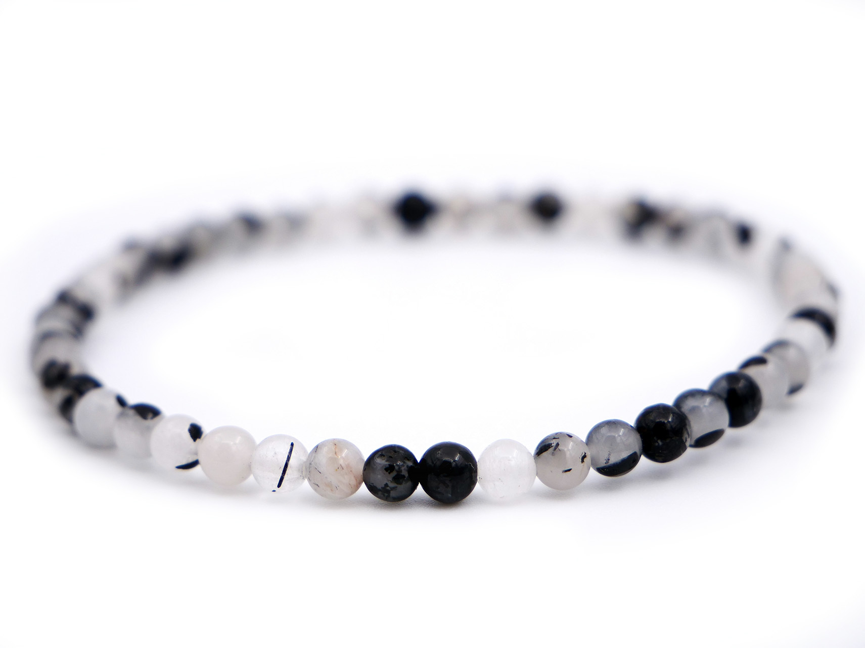 Bracelet en quartz tourmaline - 4mm