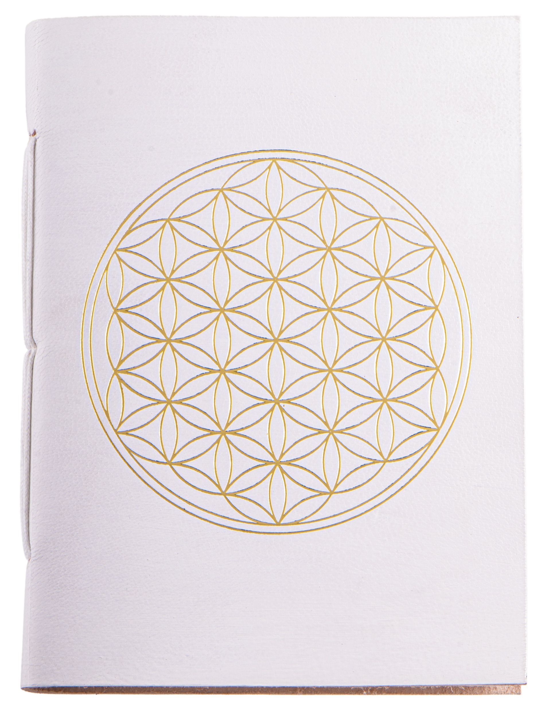 Carnet de notes Fleur de Vie blanc/or 144 pages