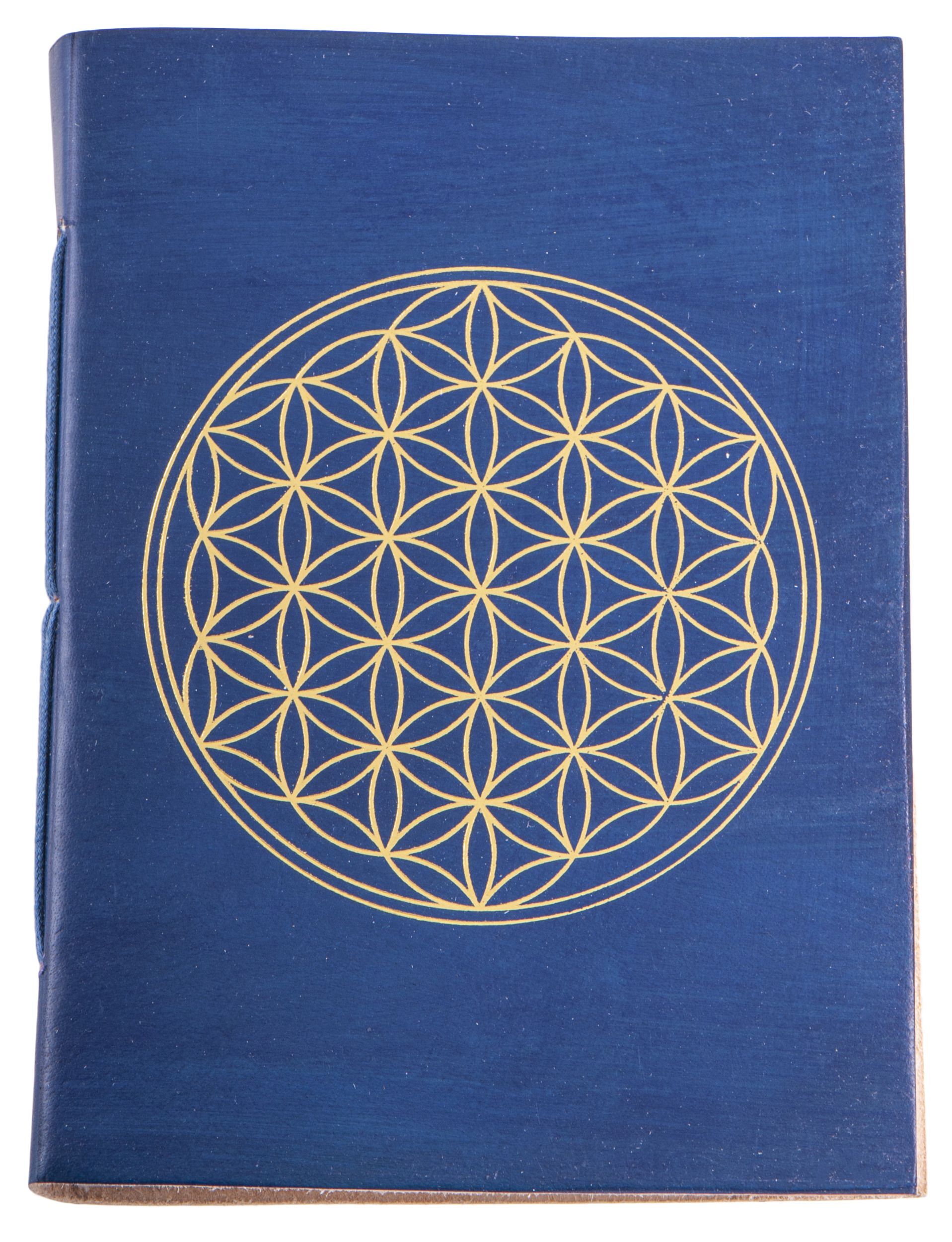 Carnet de notes Fleur de Vie bleu/or 144 pages