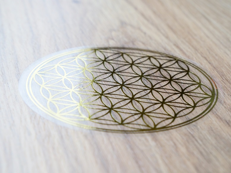 Autocollant fleur de vie - doré - 8,5cm