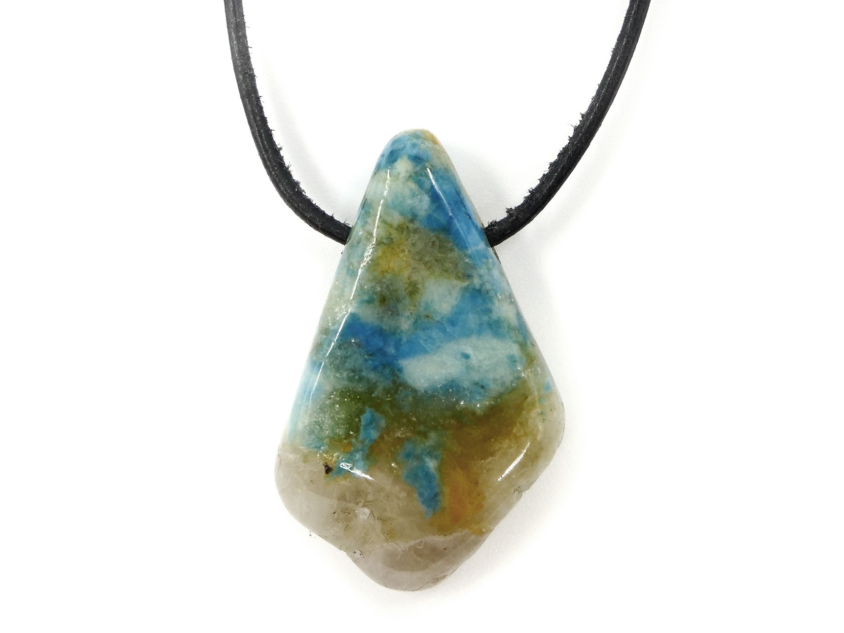 Lazulite suisse - Pendentif pierre percée
