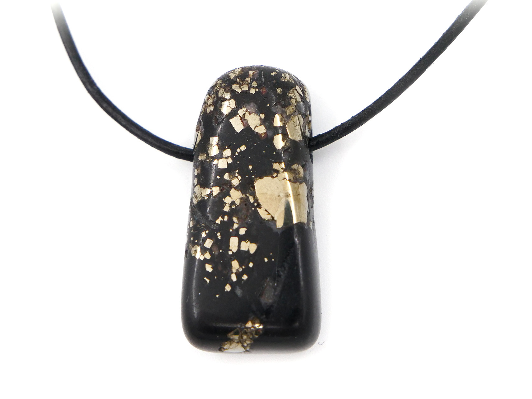 Ardoise à pyrite suisse - Pendentif pierre percée