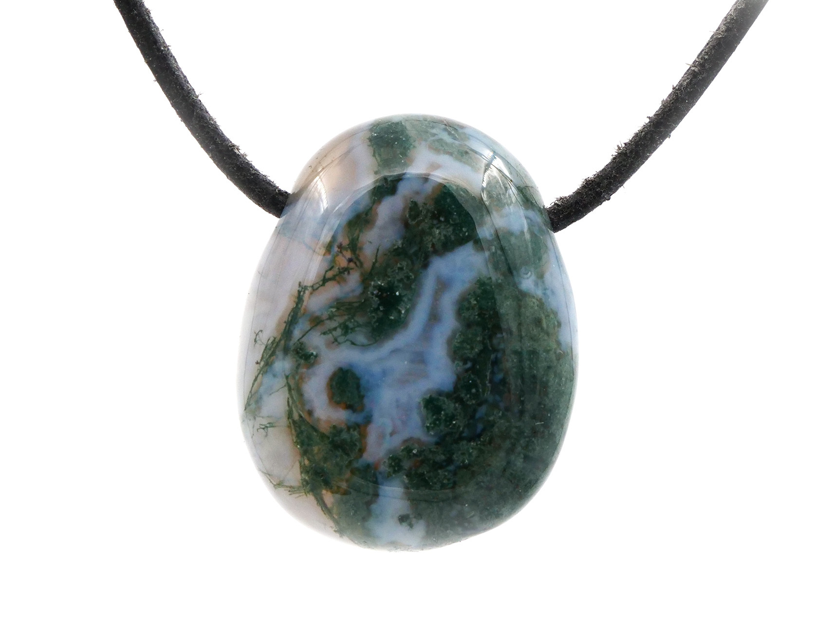 Agate mousse - Pendentif pierre percée