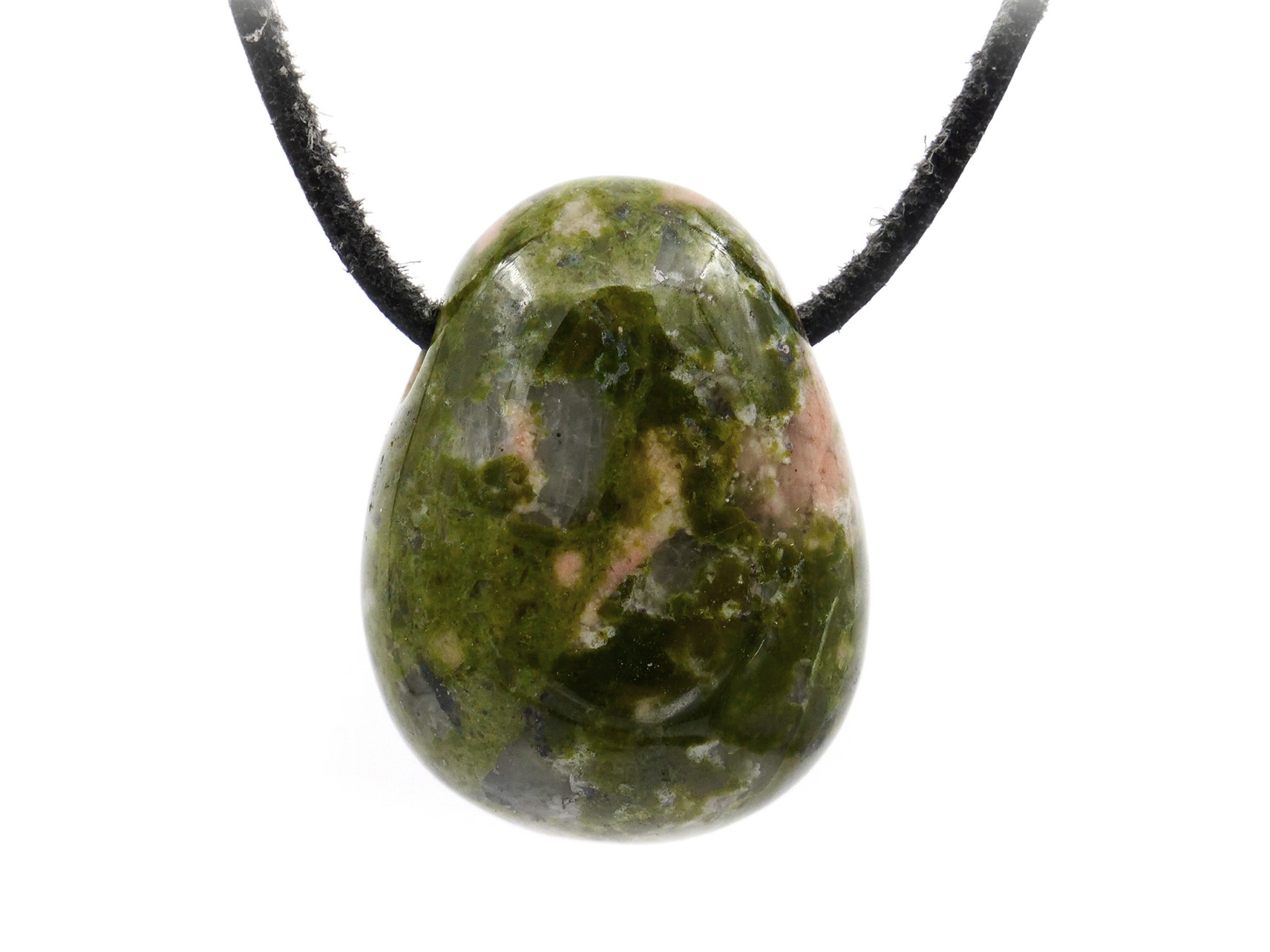 Épidote unakite - Pendentif pierre percée