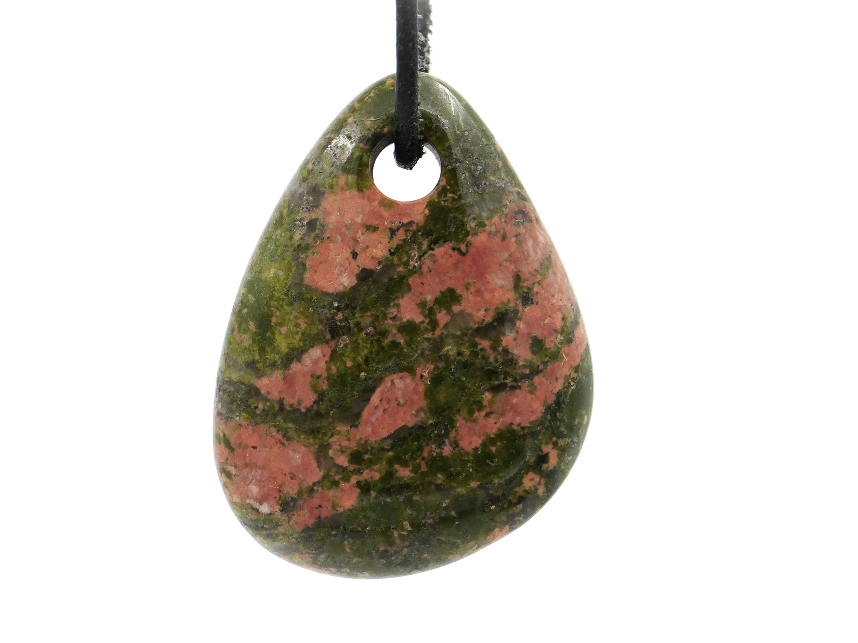Épidote unakite - Pendentif pierre percée