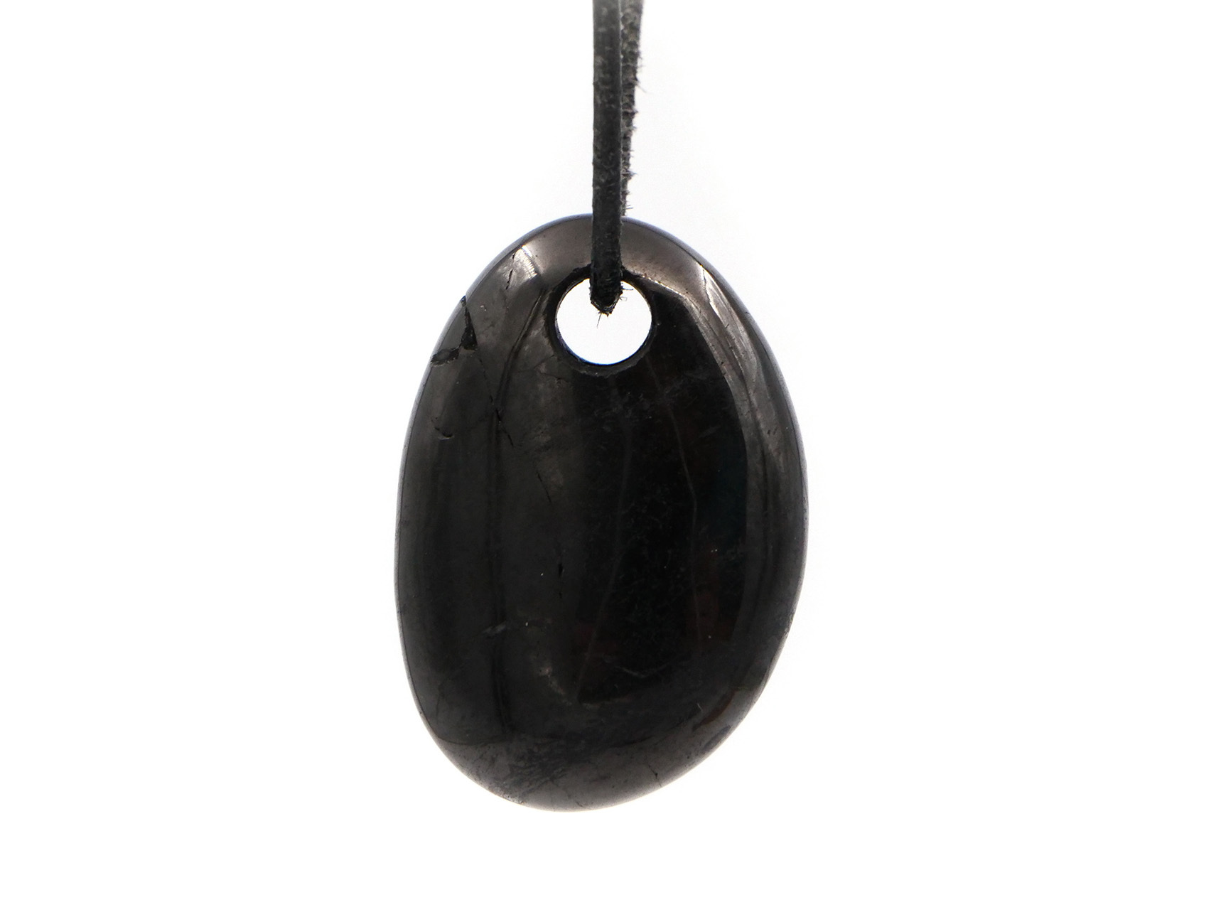 Jais gagate - Pendentif pierre percée