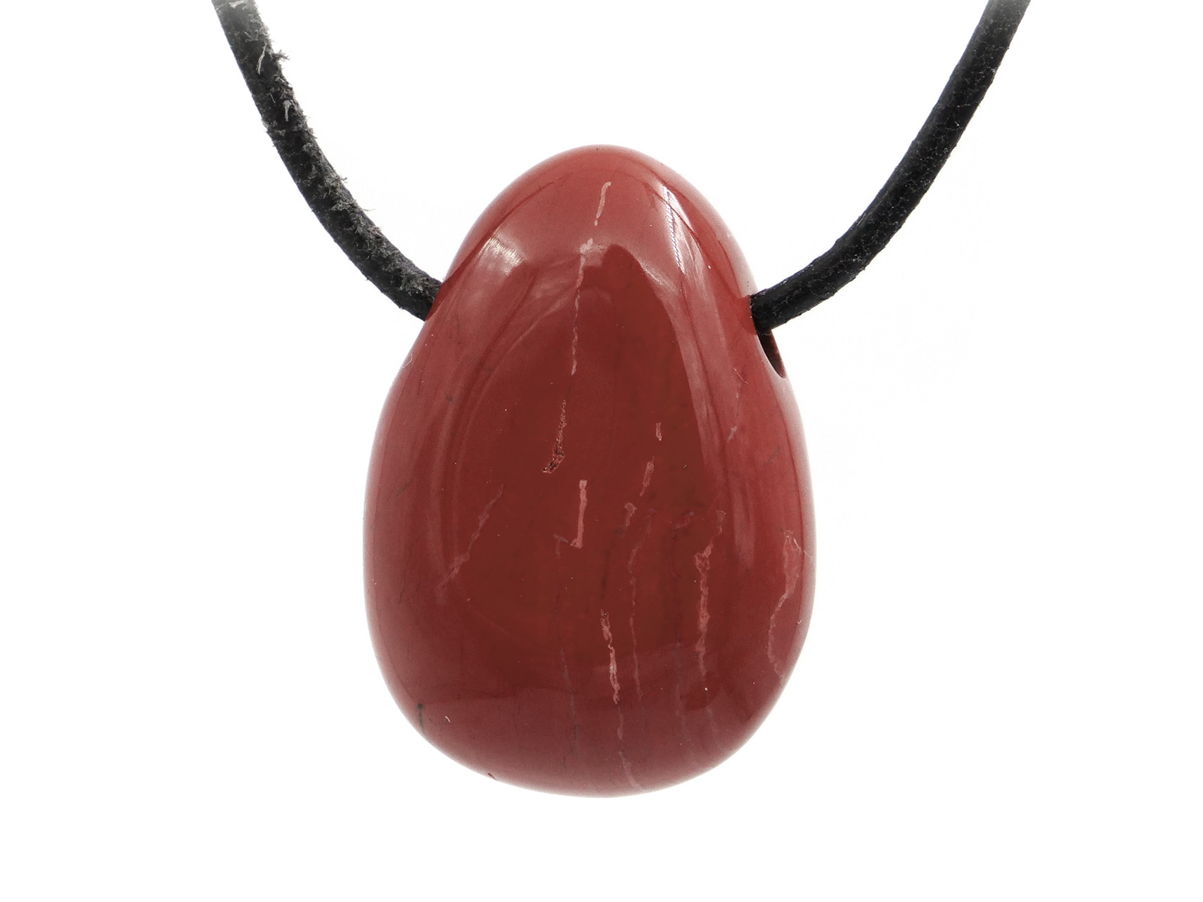 Jaspe rouge - Pendentif pierre percée