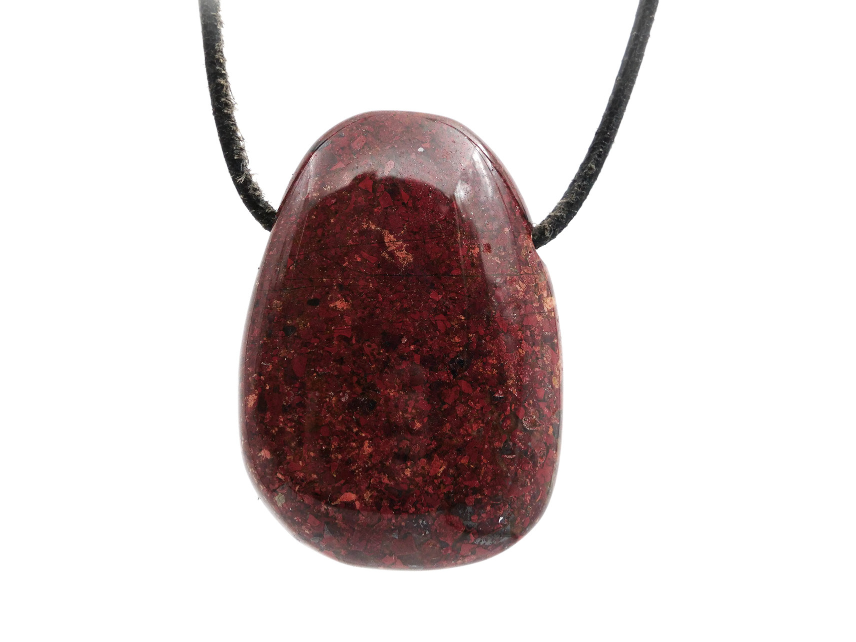Jaspe brèche - Pendentif pierre percée