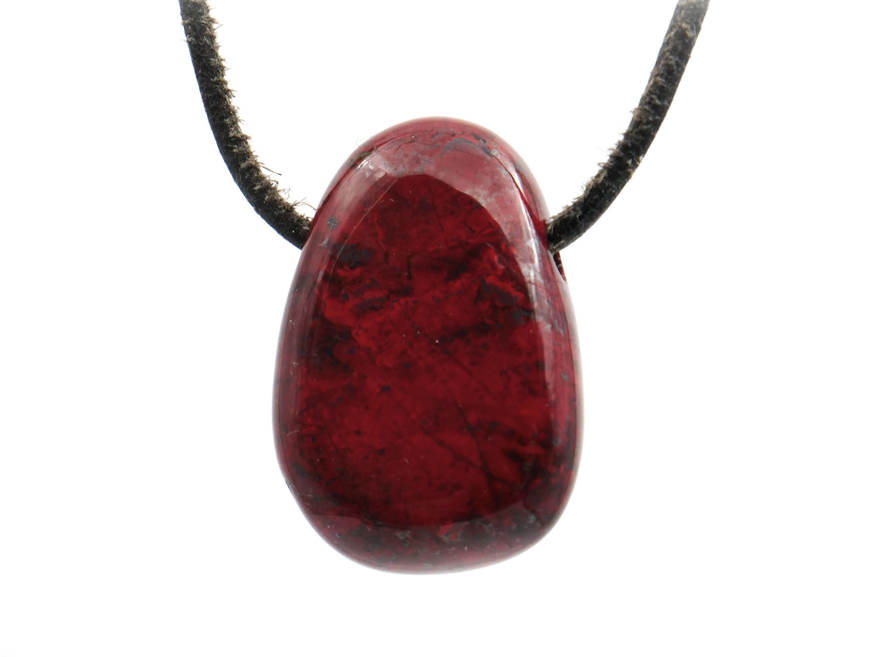Jaspe brèche - Pendentif pierre percée