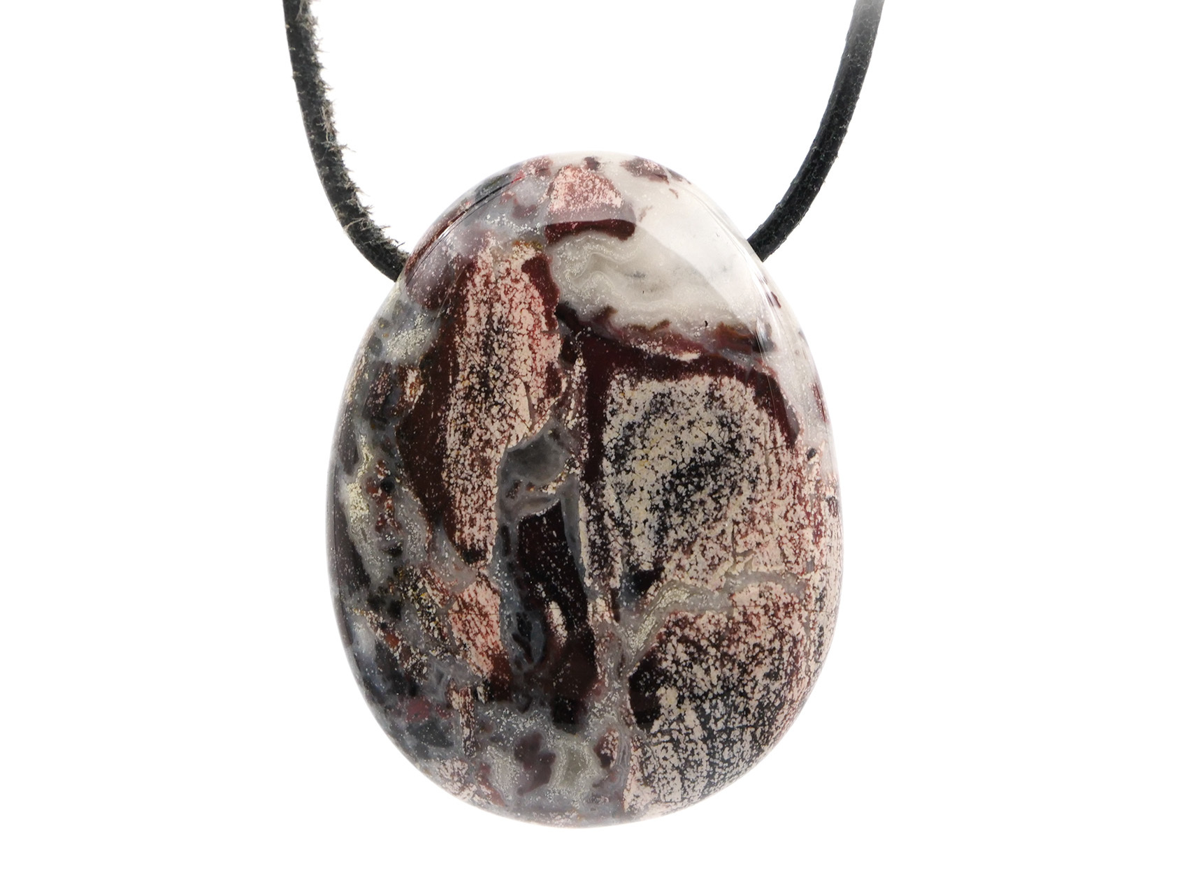 Jaspe brèche - Pendentif pierre percée