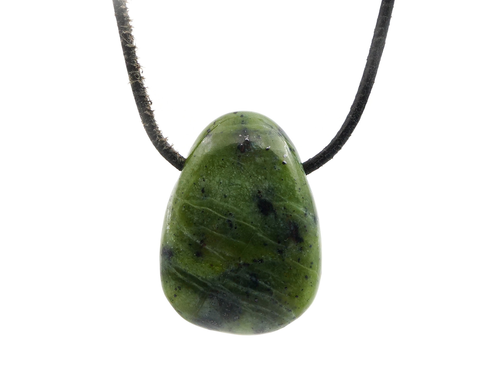 Serpentine "jade du canada" - Pendentif pierre percée