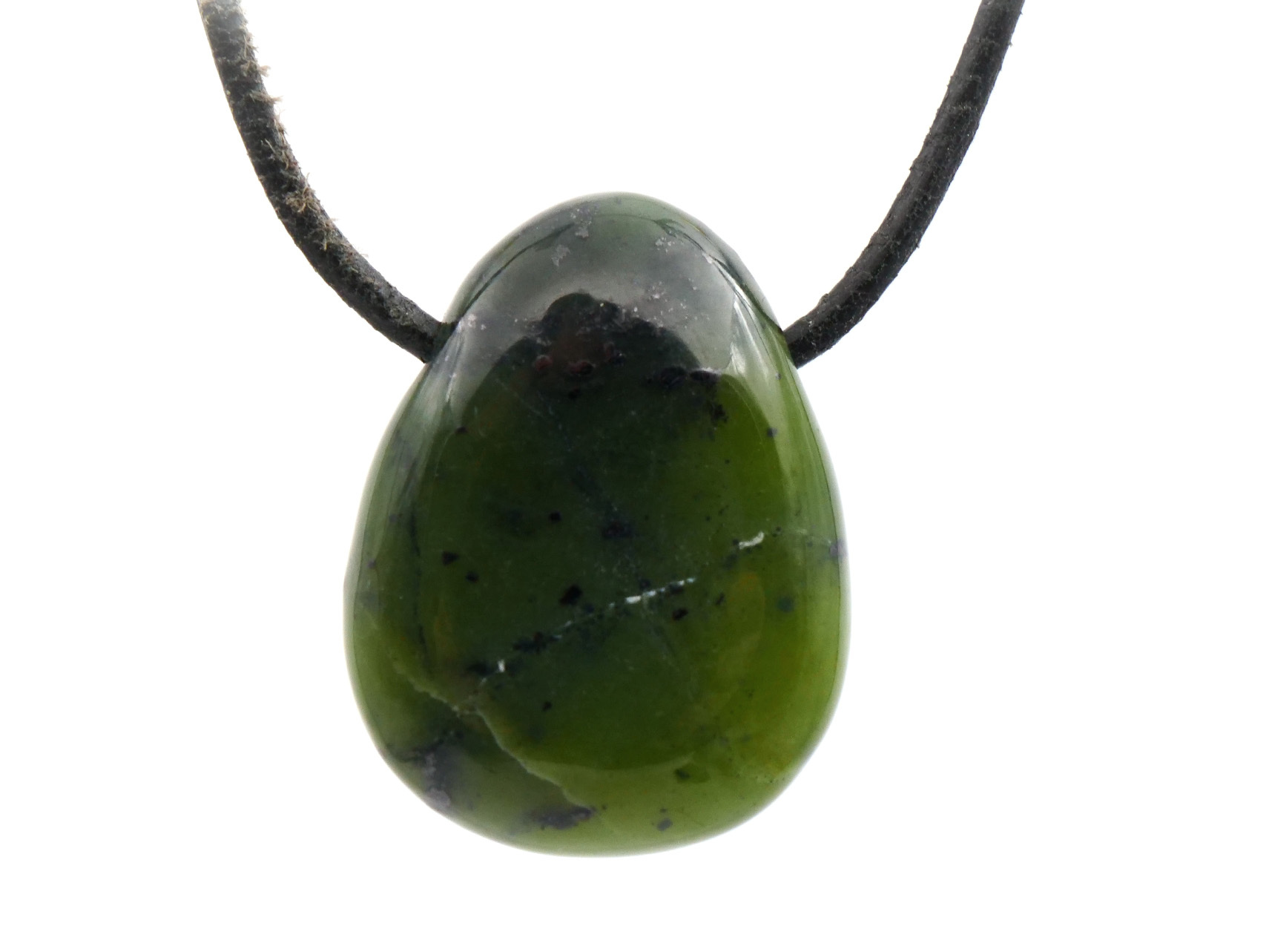 Serpentine "jade du canada" - Pendentif pierre percée