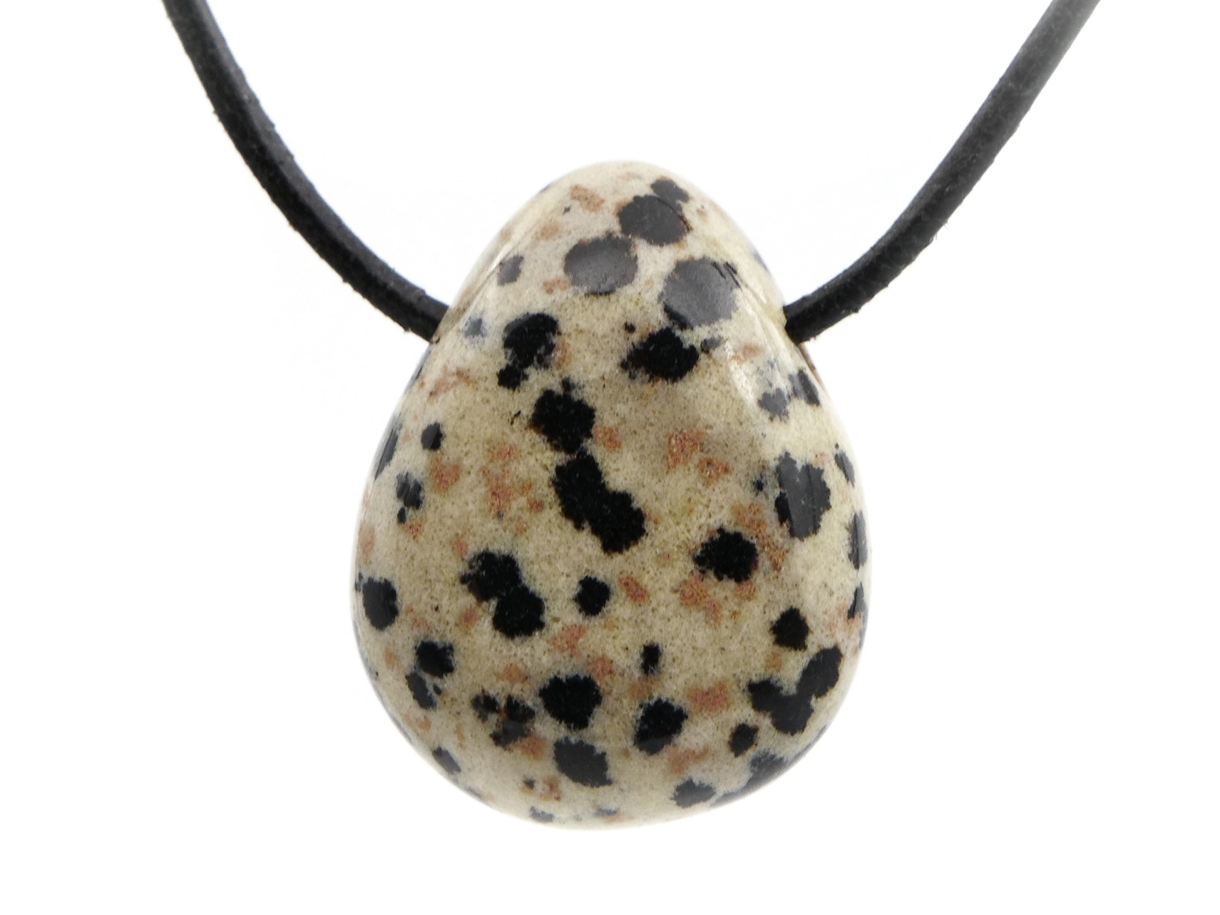 Jaspe dalmatien (aplite / porphyrite) - Pendentif pierre percée